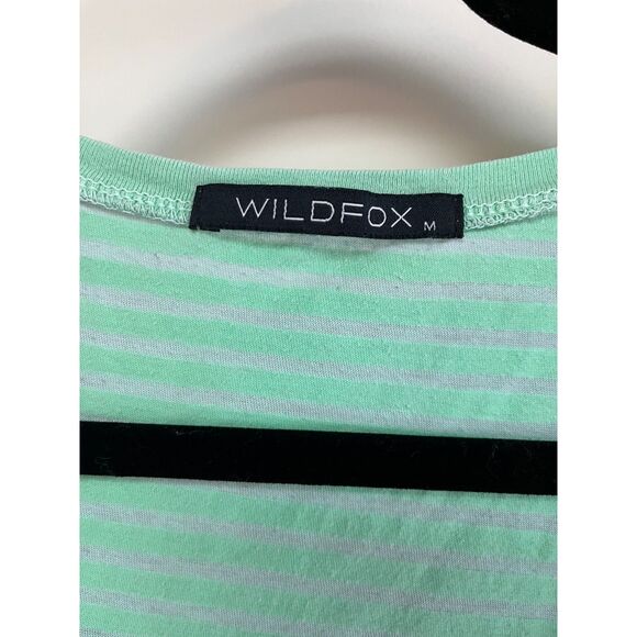 Wildfox tee LOVE graphic green stripes - semi sheer t-shirt - Picture 2 of 3